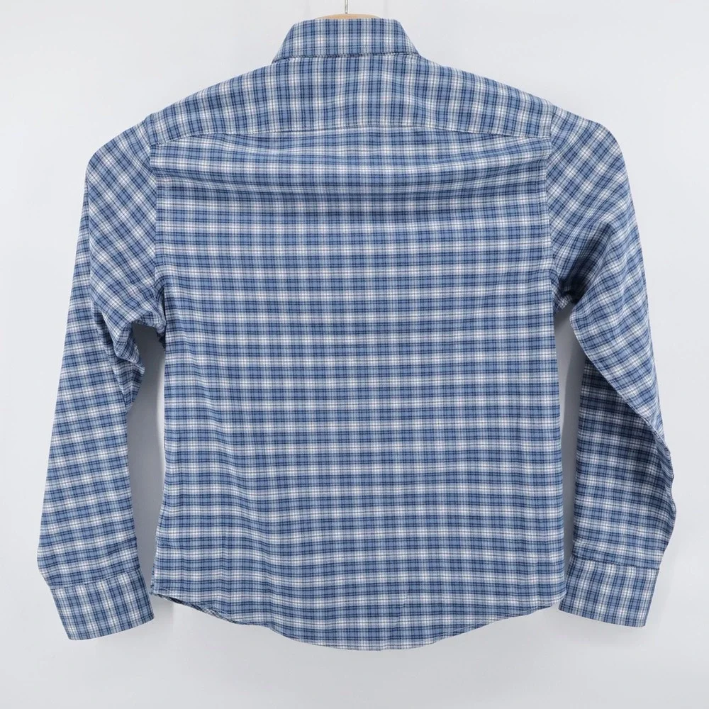 UNTUCKit Dhais Plaid Flannel Performance Button Down Shirt Blue Mens Small